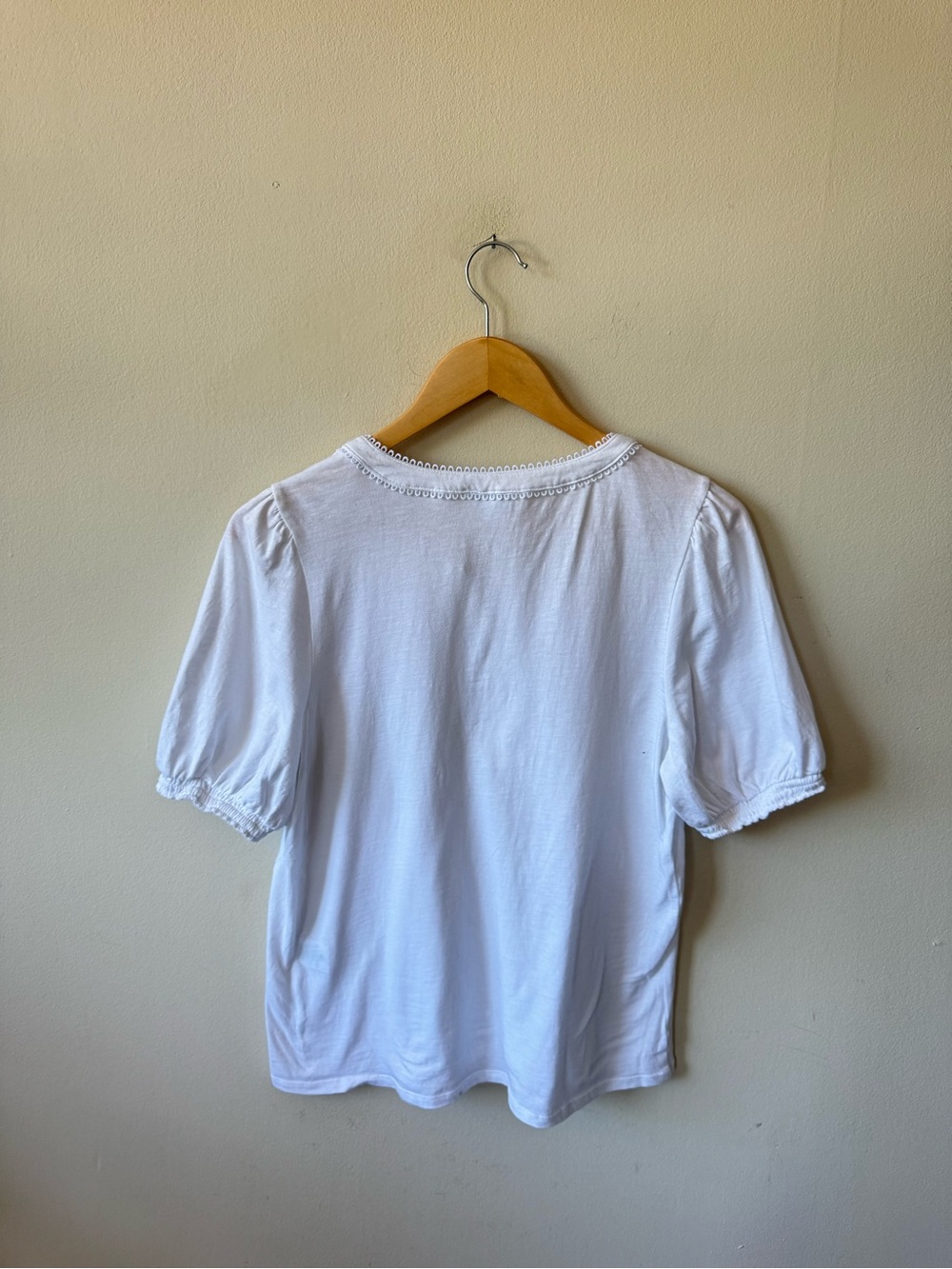 J. Crew White Henley Top with Loop Trim - Picture 8 of 8